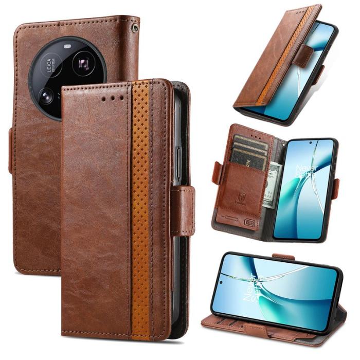 CASENEO - CASENEO Xiaomi 15 Ultra Mobilskal KonstLäder - RFID-skydd - Mörkbrun