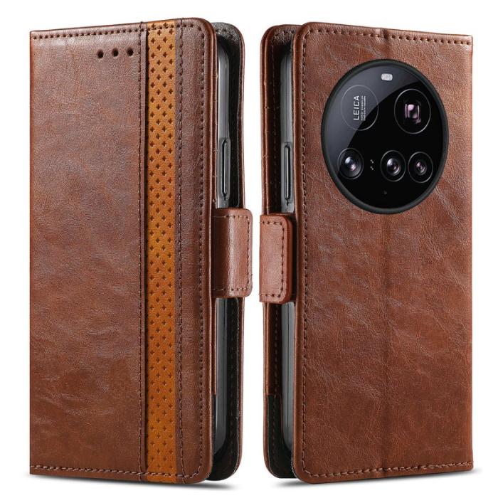 CASENEO - CASENEO Xiaomi 15 Ultra Mobilskal KonstLäder - RFID-skydd - Mörkbrun