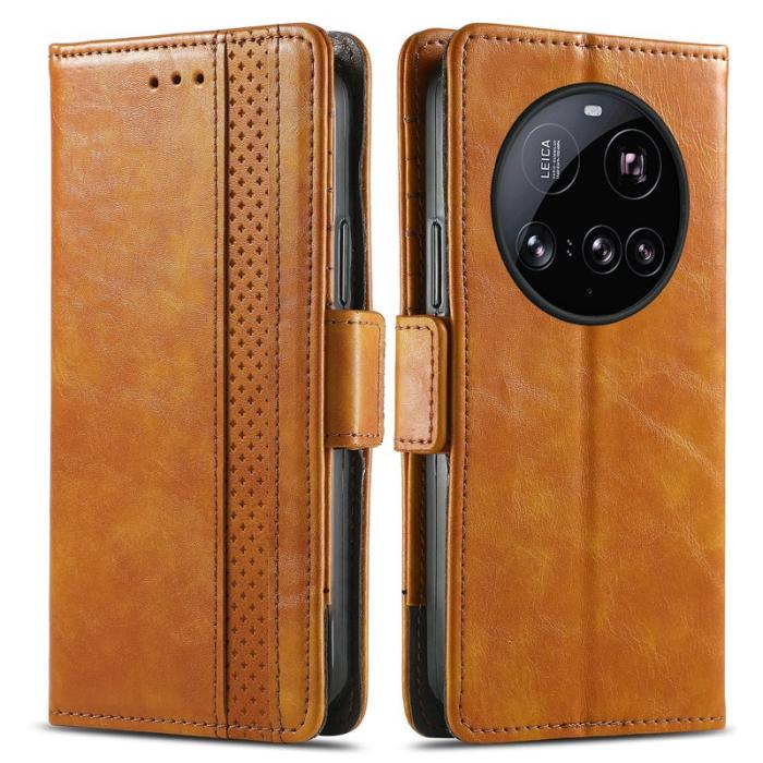 CASENEO - CASENEO Xiaomi 15 Ultra Mobilskal KonstLäder - Khaki med RFID-blockering