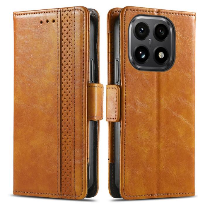 CASENEO - CASENEO Xiaomi 15T Skal PU Läder Fodral med RFID - Ljusbrun