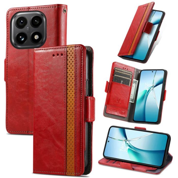 CASENEO - CASENEO Xiaomi 15T Skal PU Läder Fodral med RFID - Röd