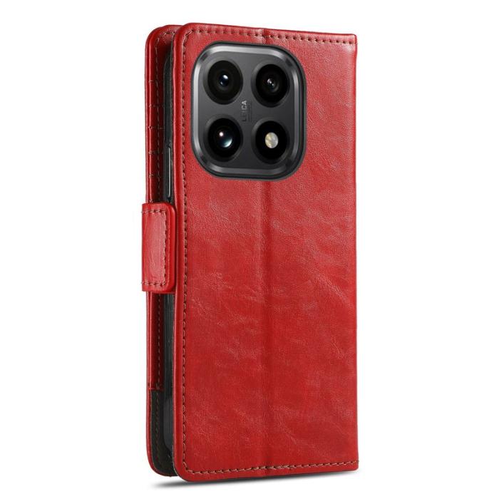 CASENEO - CASENEO Xiaomi 15T Skal PU Läder Fodral med RFID - Röd