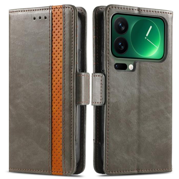 CASENEO - CASENEO Xiaomi 17 Pro Plånboksfodral Konstläder Ställ med RFID - Grå