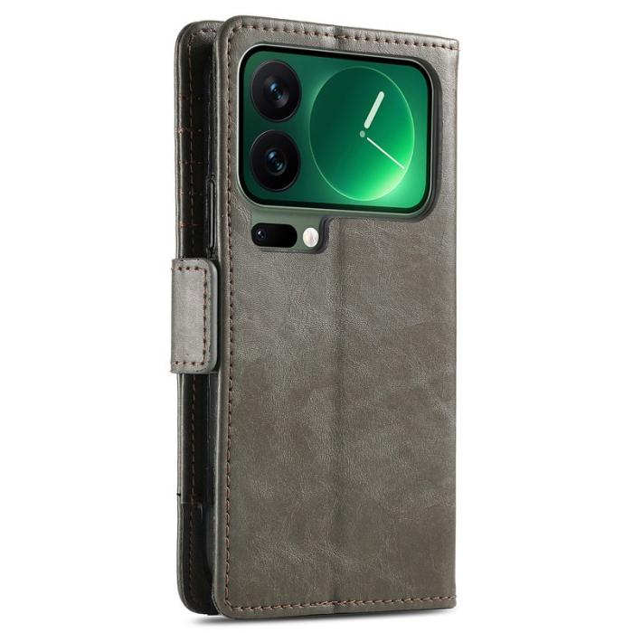 CASENEO - CASENEO Xiaomi 17 Pro Plånboksfodral Konstläder Ställ med RFID - Grå