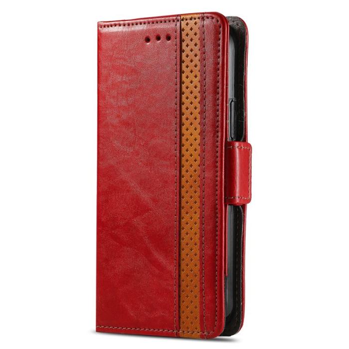 CASENEO - CASENEO Xiaomi 17 Pro Plånboksfodral Konstläder Ställ med RFID - Röd