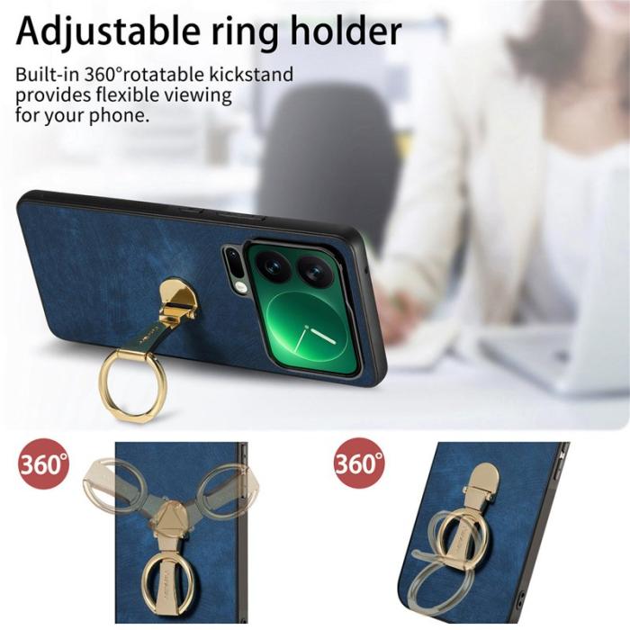 CASENEO - CASENEO Xiaomi 17 Pro Fodral Retro Konstläder - Blå