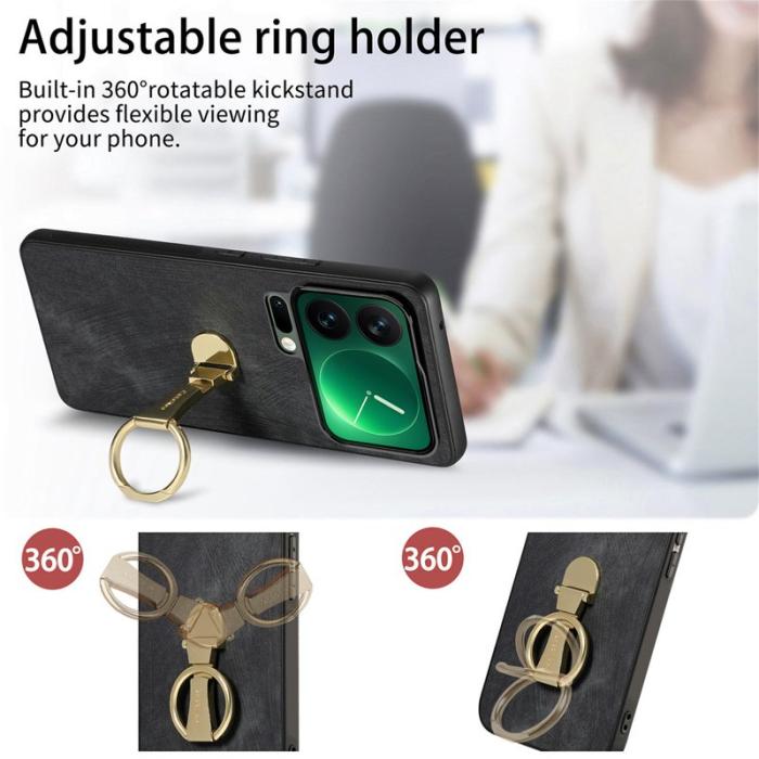 CASENEO - CASENEO Xiaomi 17 Pro Fodral Retro Konstläder - Svart