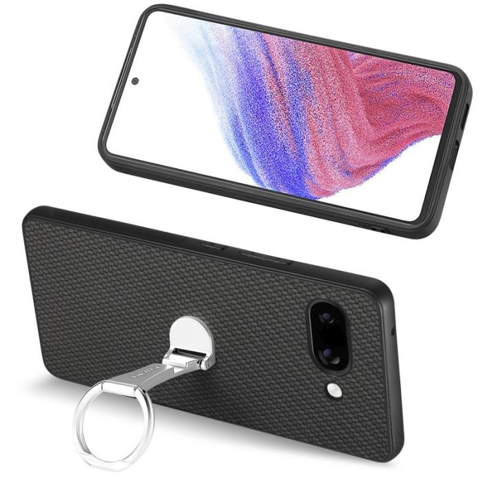 CASENEO - D.G Ming Google Pixel 9a Fodral Kickstand KonstLäder - Svart