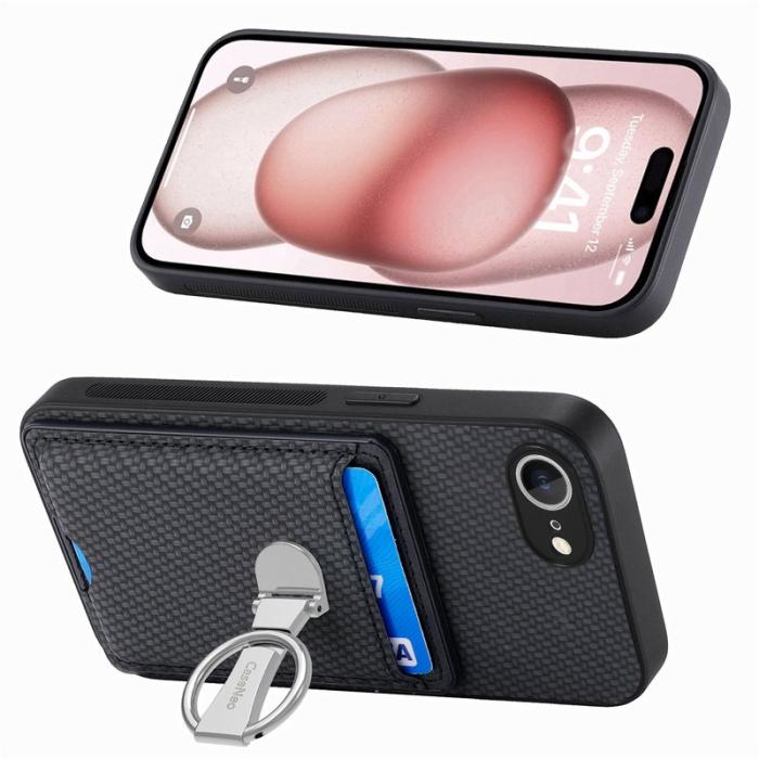 CASENEO - D.G Ming iPhone 16 Skal Äkta läder - Svart