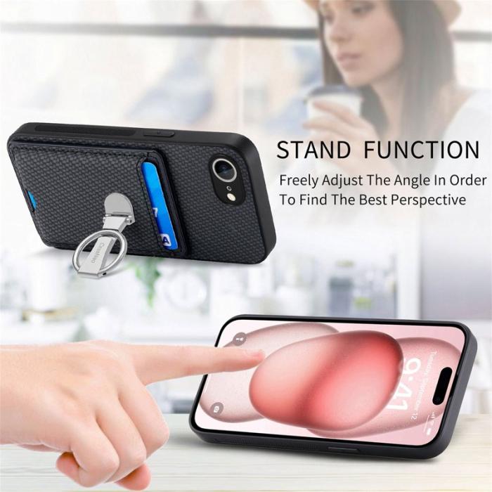 CASENEO - D.G Ming iPhone 16 Skal Äkta läder - Svart