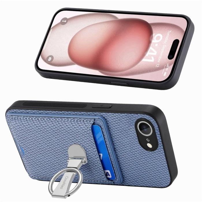 CASENEO - D.G Ming iPhone 16e Skal Äkta läder - Blå