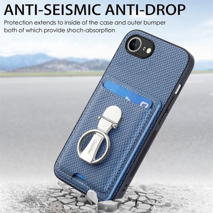 CASENEO - D.G Ming iPhone 16e Skal Äkta läder - Blå