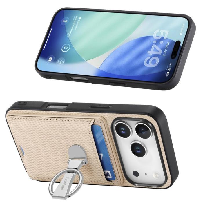 CASENEO - D.G Ming iPhone 17 Pro Skal Äkta läder - Beige