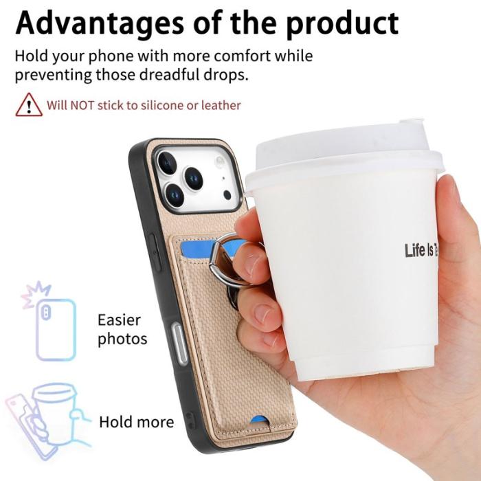 CASENEO - D.G Ming iPhone 17 Pro Skal Äkta läder - Beige