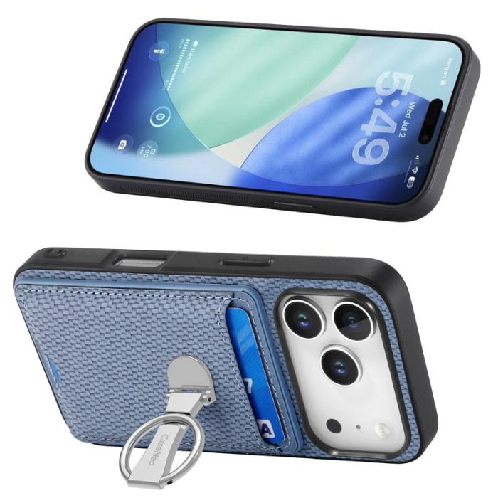 CASENEO - D.G Ming iPhone 17 Pro Skal Äkta läder - Blå