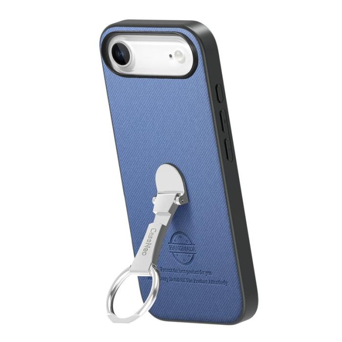 CASENEO - D.G Ming iPhone Air Fodral Fällbart Ställ Twill Konstläder - Blå