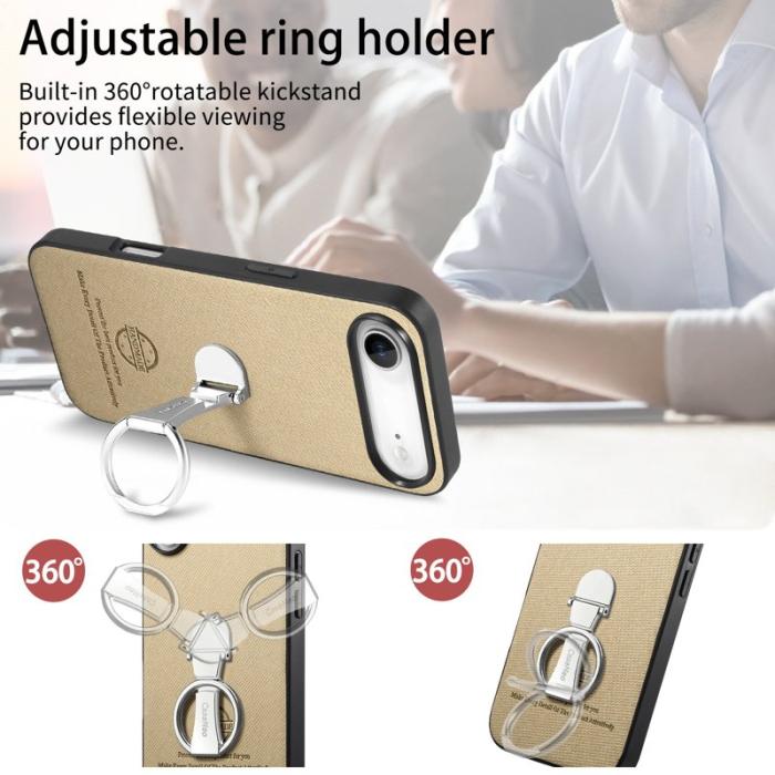 CASENEO - D.G Ming iPhone Air Fodral Fällbart Ställ Twill Konstläder - Khaki