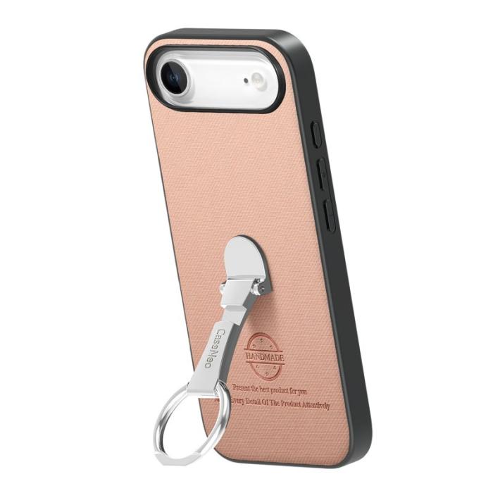 CASENEO - D.G Ming iPhone Air Fodral Fällbart Ställ Twill Konstläder - Rosa