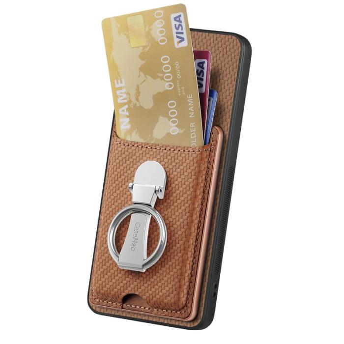 CASENEO - D.G Ming Samsung Galaxy S25 Edge Skal Äkta läder - Brun