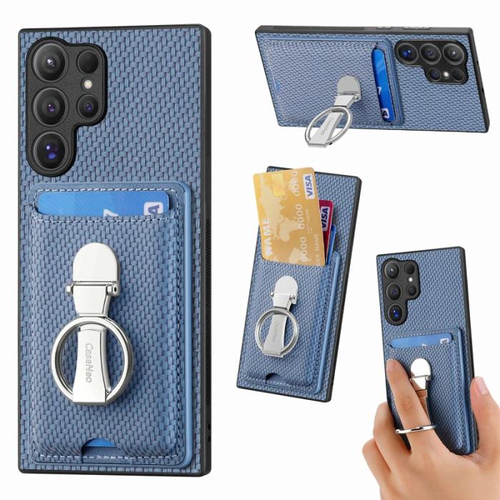 CASENEO - D.G Ming Samsung Galaxy S25 Ultra Skal Äkta läder - Blå