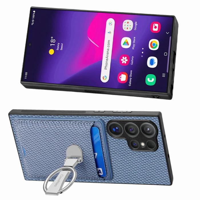 CASENEO - D.G Ming Samsung Galaxy S25 Ultra Skal Äkta läder - Blå