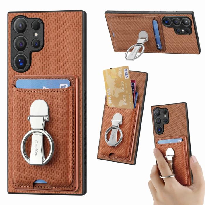 CASENEO - D.G Ming Samsung Galaxy S25 Ultra Skal Äkta läder - Brun