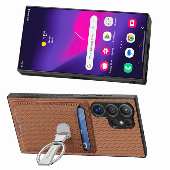 CASENEO - D.G Ming Samsung Galaxy S25 Ultra Skal Äkta läder - Brun