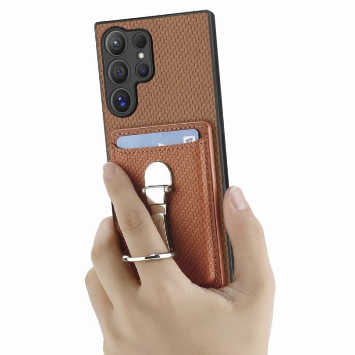 CASENEO - D.G Ming Samsung Galaxy S25 Ultra Skal Äkta läder - Brun