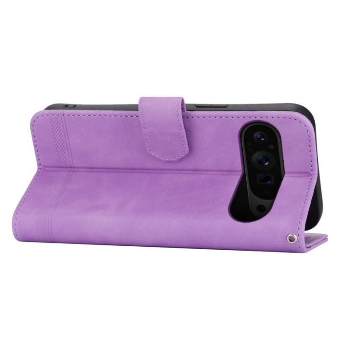 DIERFENG - DIERFENG DF-03 Flip Wallet Skal i Äkta läder - Lila