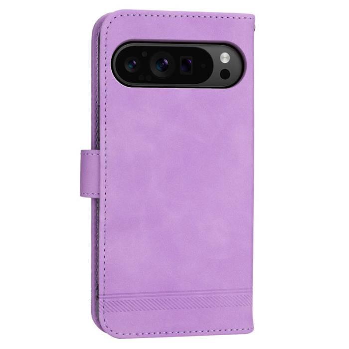 DIERFENG - DIERFENG DF-03 Flip Wallet Skal i Äkta läder - Lila