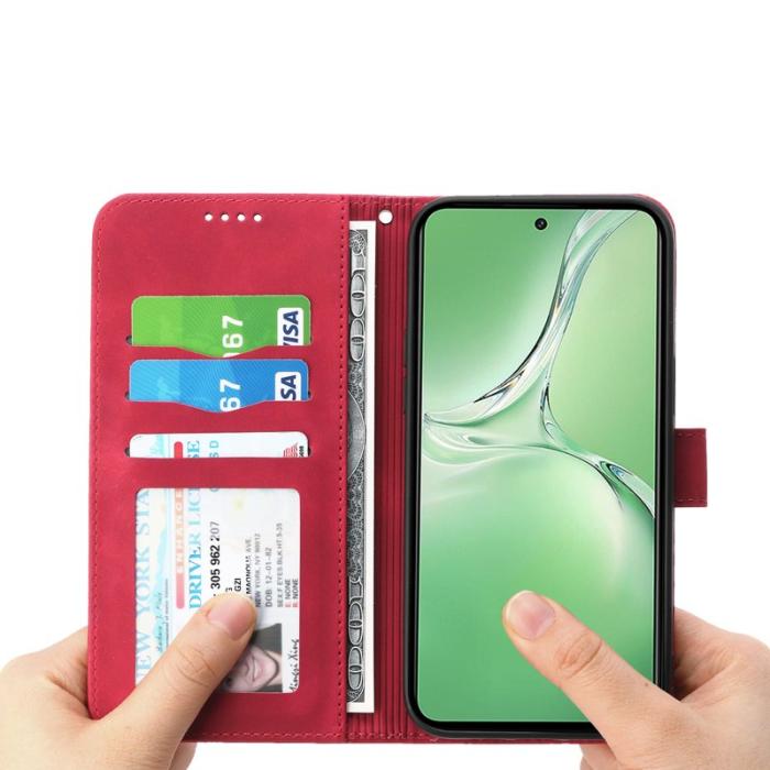 DIERFENG - DIERFENG DF-03 för OnePlus 13R 5G Fodral Äkta läder - Röd