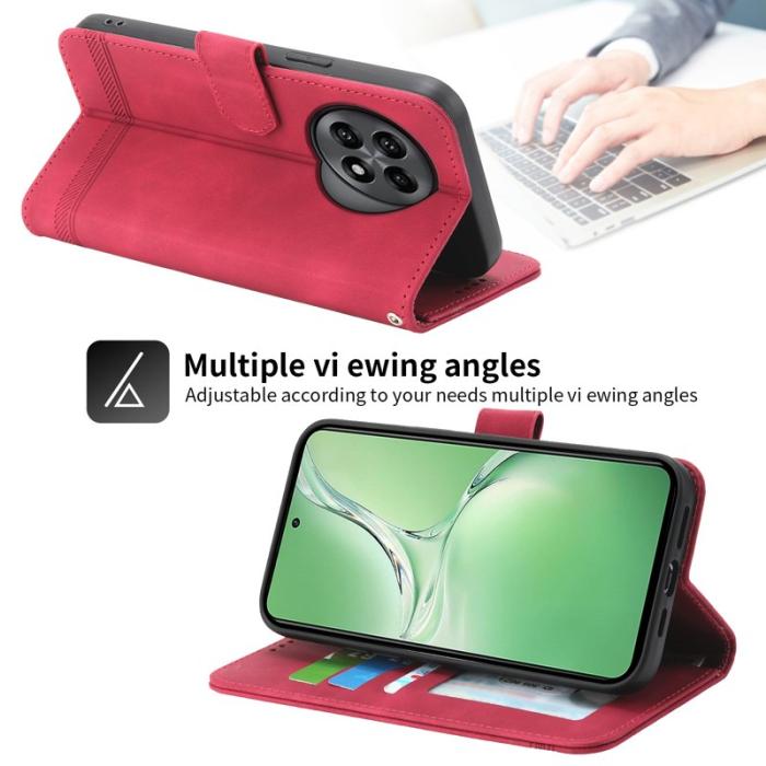 DIERFENG - DIERFENG DF-03 för OnePlus 13R 5G Fodral Äkta läder - Röd