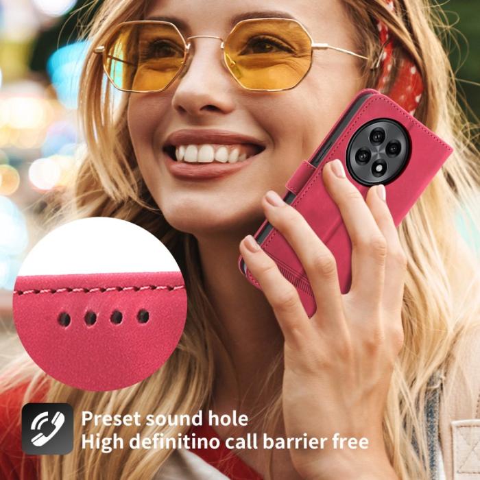 DIERFENG - DIERFENG DF-03 för OnePlus 13R 5G Fodral Äkta läder - Röd