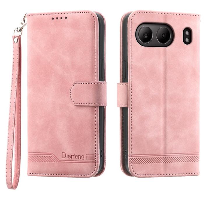 DIERFENG - DIERFENG DF-03 för OnePlus Nord 4 Fodral Äkta läder - Rosa