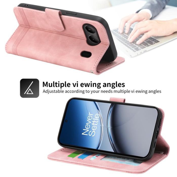 DIERFENG - DIERFENG DF-03 för OnePlus Nord 4 Fodral Äkta läder - Rosa