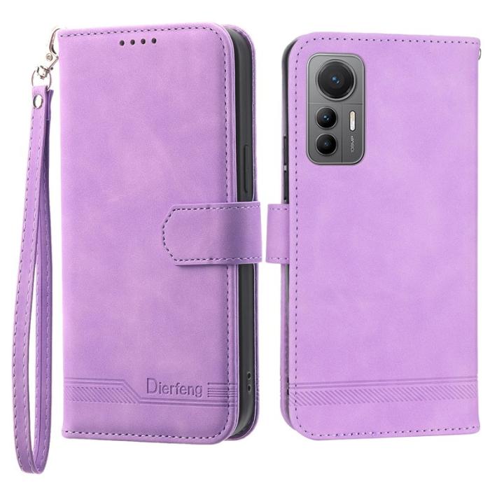 DIERFENG - DIERFENG DF-03 för Xiaomi 12/12X/12S 5G PU läder fodral - Lila
