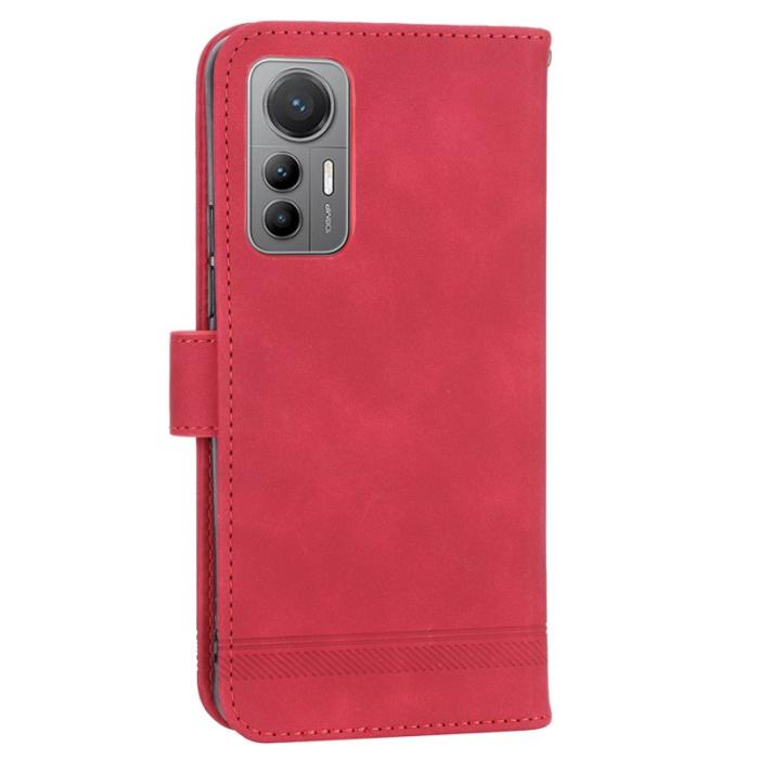 DIERFENG - DIERFENG DF-03 för Xiaomi 12/12X/12S 5G PU Läder Fodral - Röd