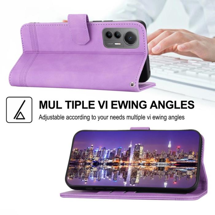 DIERFENG - DIERFENG DF-03 för Xiaomi 12 Pro 5G Fodral PU Läder - Lila