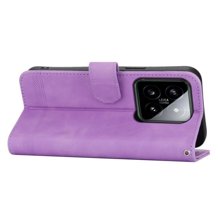 DIERFENG - DIERFENG DF-03 för Xiaomi 14 Fodral Äkta läder - Lila