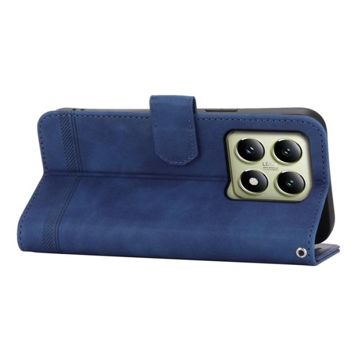 DIERFENG - DIERFENG DF-03 för Xiaomi 14T Fodral Äkta läder - Blå