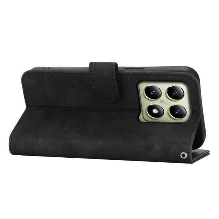 DIERFENG - DIERFENG DF-03 för Xiaomi 14T Fodral Äkta läder - Svart