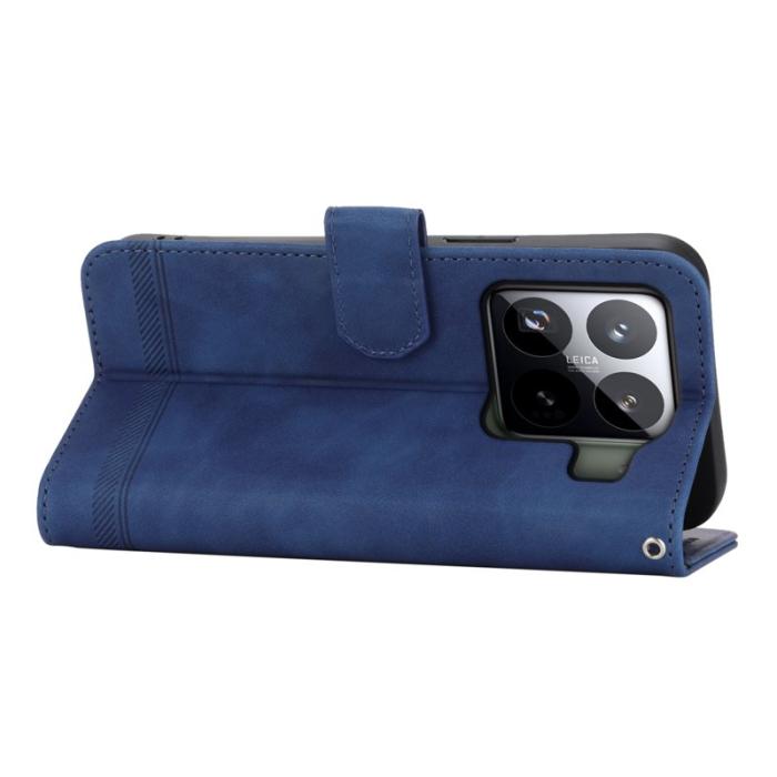 DIERFENG - DIERFENG DF-03 för Xiaomi 15 Pro Fodral Äkta läder - Blå
