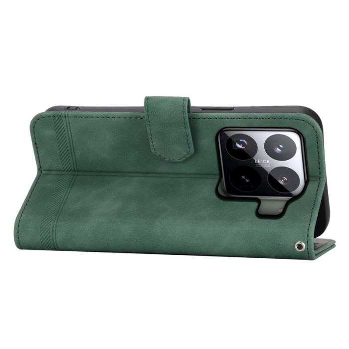 DIERFENG - DIERFENG DF-03 för Xiaomi 15 Pro Fodral Äkta läder - Grön