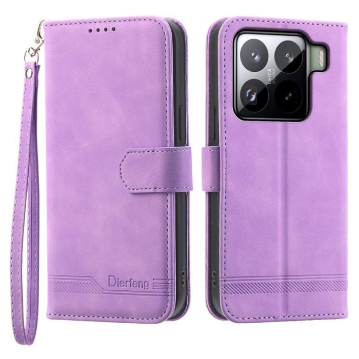 DIERFENG - DIERFENG DF-03 för Xiaomi 15 Pro Fodral Äkta läder - Lila