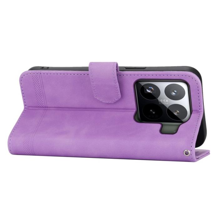 DIERFENG - DIERFENG DF-03 för Xiaomi 15 Pro Fodral Äkta läder - Lila