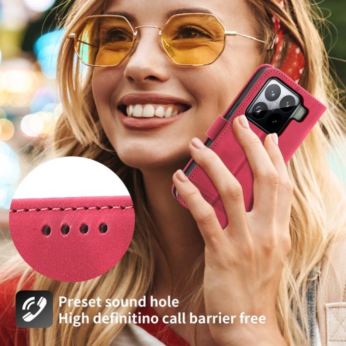 DIERFENG - DIERFENG DF-03 för Xiaomi 15 Pro Fodral Äkta läder - Röd