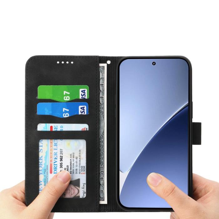 DIERFENG - DIERFENG DF-03 för Xiaomi 15 Pro Fodral Äkta läder - Svart