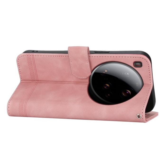 DIERFENG - DIERFENG DF-03 för Xiaomi 15 Ultra Äkta läder Fodral - Rosa