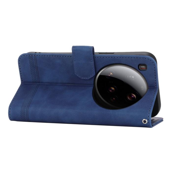 DIERFENG - DIERFENG DF-03 för Xiaomi 15 Ultra Fodral Äkta läder - Blå
