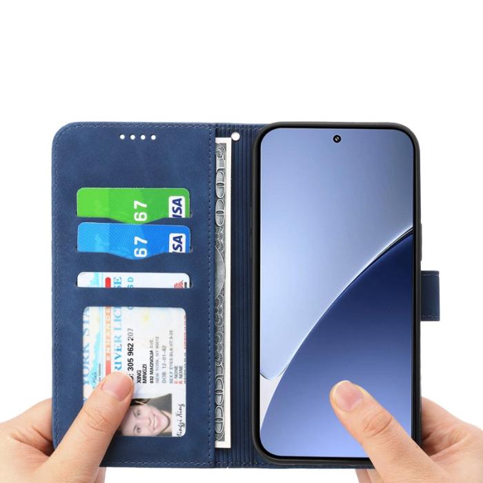 DIERFENG - DIERFENG DF-03 för Xiaomi 15 Ultra Fodral Äkta läder - Blå